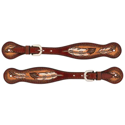 WEAVER - Turquoise Cross Coco Feather Spur Strap