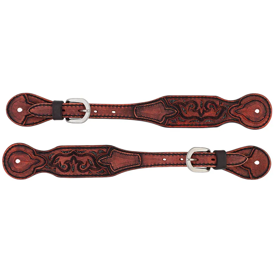 WEAVER - Turquoise Cross Pioneer Spur Straps, Size: Femme