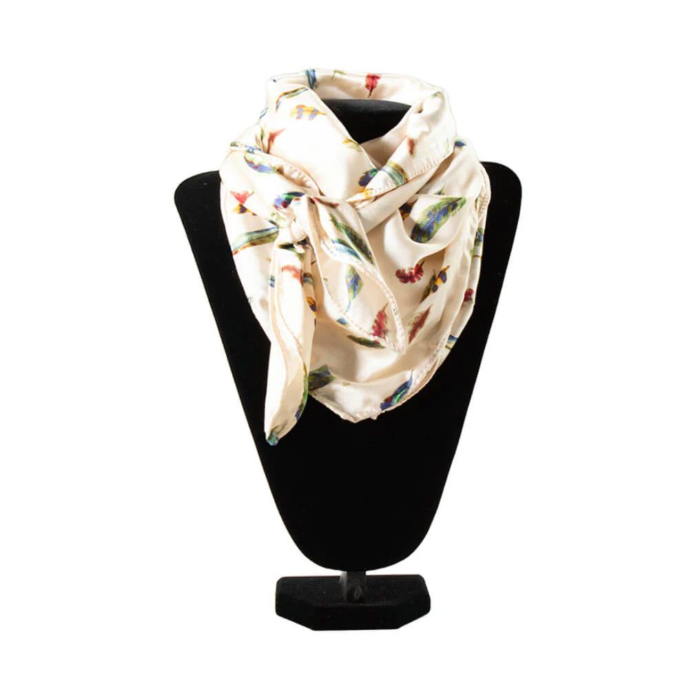 WILD RAG - Pastel Feather Print Wild Rag, Size: 33 x 33