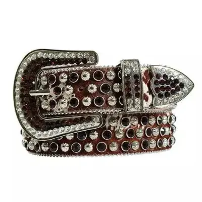 ANGEL RANCH - Calf Hair Crystal Western Belt