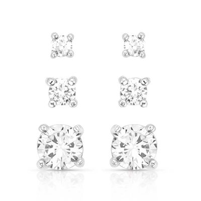 MONTANA SILVERSMITHS - Shine Bright Triple Crystal Post Earring Set