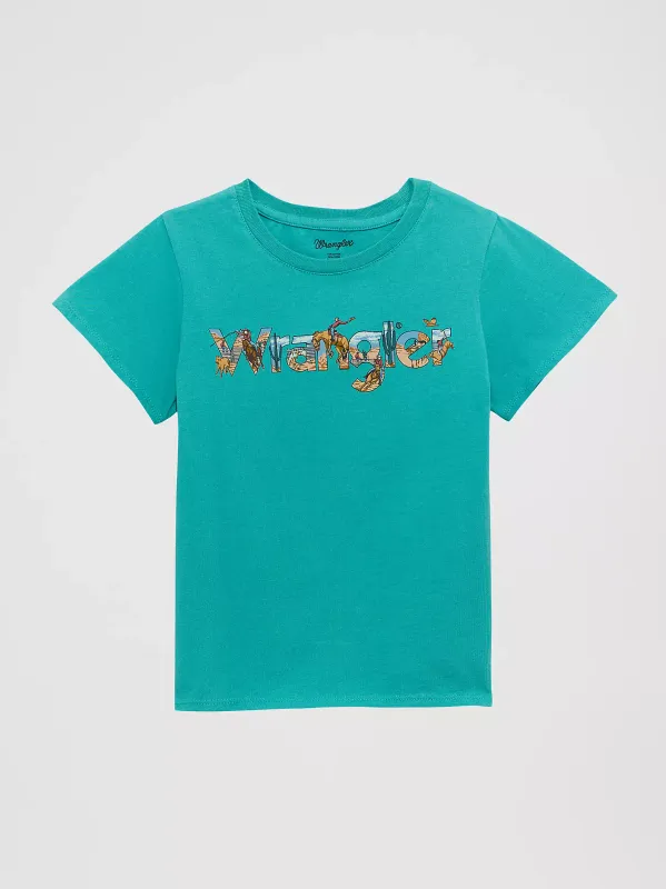 WRANGLER - Western Graphic Teal Logo Tee