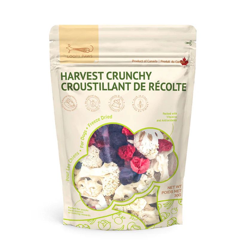 LOOPY PAWS - Freeze-Dried Harvest Crunchy, Size: 30g