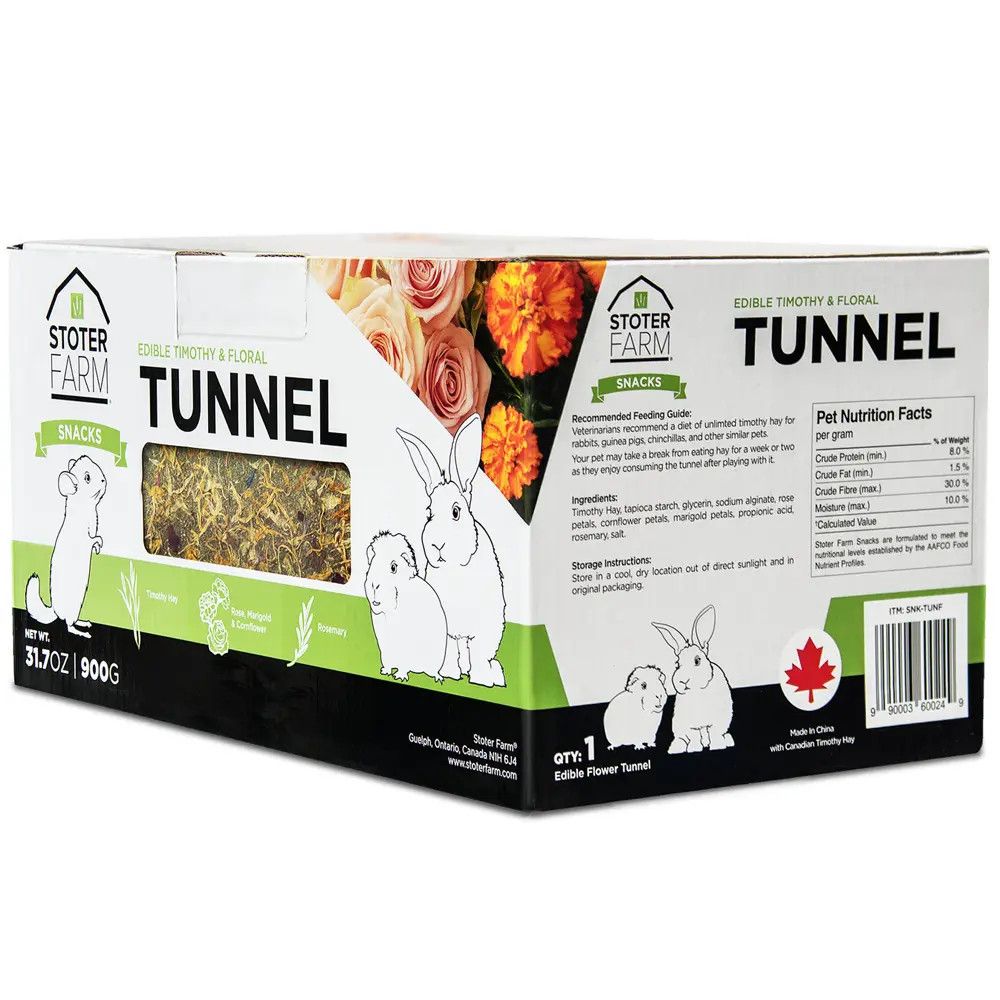 STOTER FARM - Timothy Flower Tunnel Snacking &amp; Play, Size: 900g