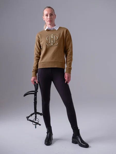 PS OF SWEDEN - Karla Monogram Sweatshirt Camel, Size: Small