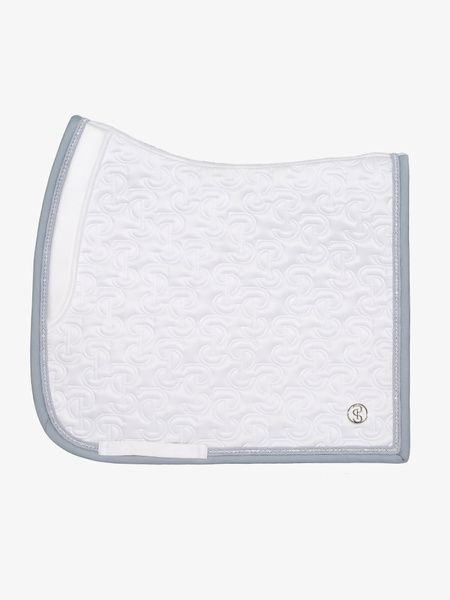PS OF SWEDEN - Crystal Logo Dressage Saddle Pad White/Blue Whisper, Size: Cheval