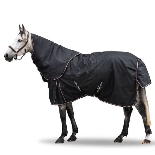 ASKER - Turnout Rug Plus 1200D 200g with Hood Black, Size: 75
