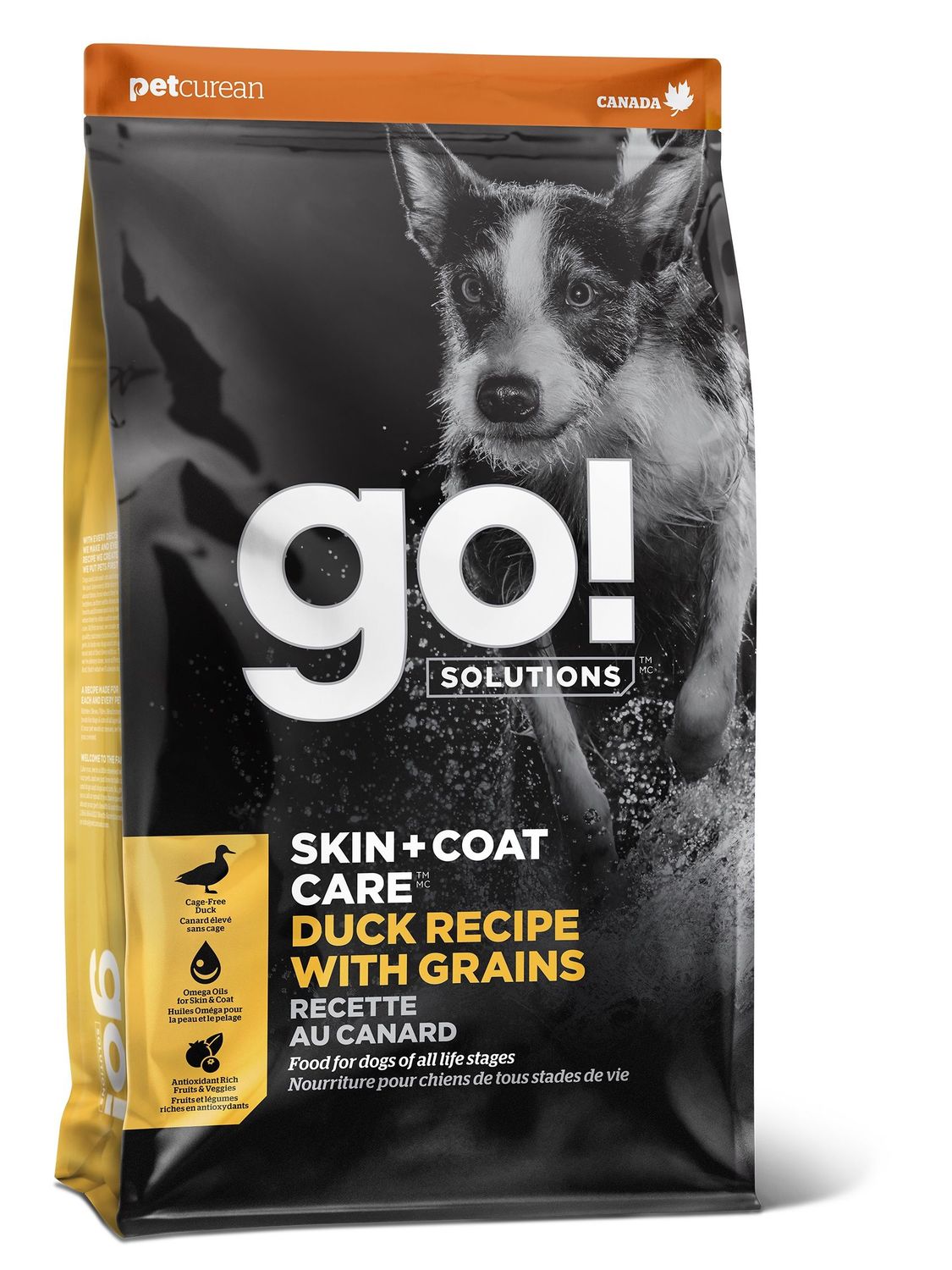 PETCUREAN - GO! Duck Dry Dog Food with Grains, Size: 3.5lbs