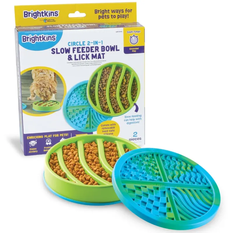 BRIGHTKINS - Circle 2-in-1 Slow Feeder Bowl &amp; Lick Mat