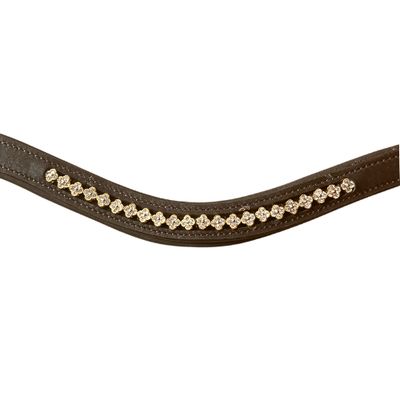 SHIRES EQUESTRIAN - Aviemore Diamante Browband Havana/Gold