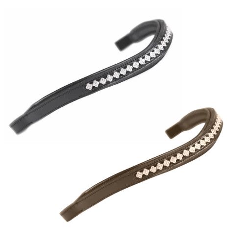 SHIRES EQUESTRIAN - Aviemore Diamante Browband Black/Silver, Size: Full