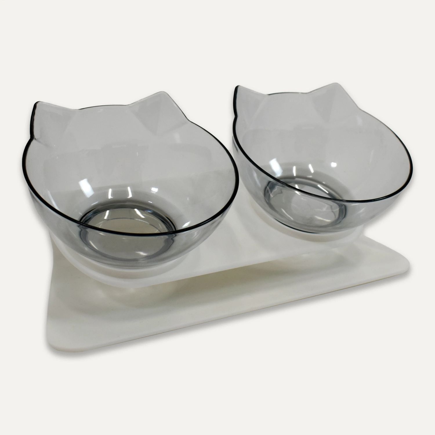 GOO-EEZ - Inclined Double Feeder Cat Bowl, Size: 11'' x 5'' x 5.5''