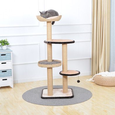 PETPALS - TreeHouse Natural 4-Level Cat Tree, Size: 53.5''