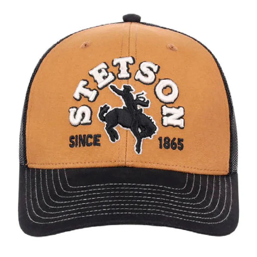 STETSON - Bronc Rider Brown &amp; Tan Trucker Cap
