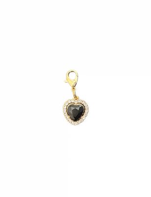 LUXY CHARMS - Heart Gemstones Black with Crystal