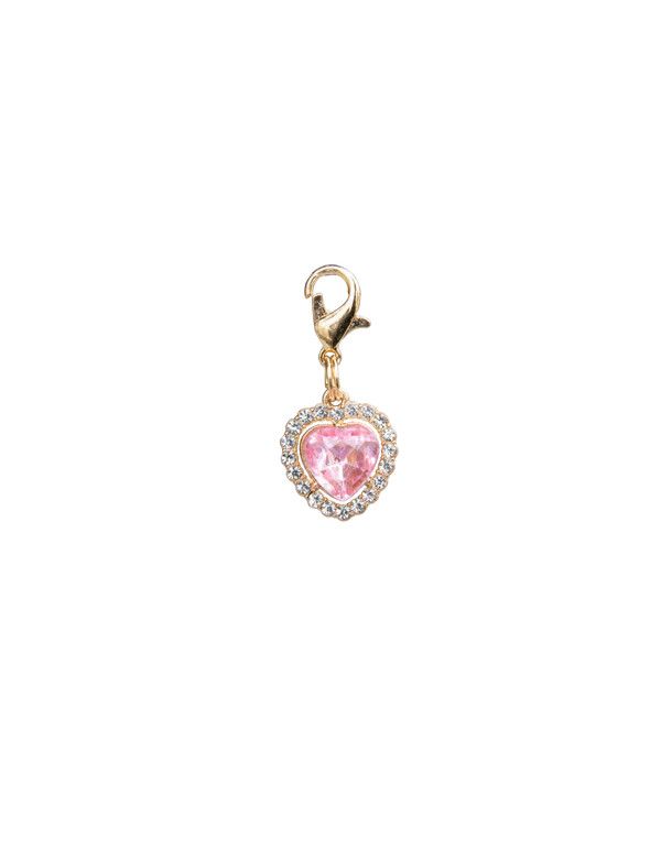 LUXY CHARMS - Heart Gemstones Pink with Crystal