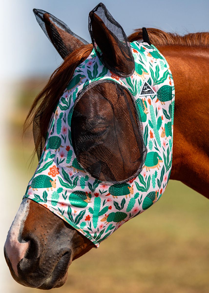 PROFESSIONAL'S CHOICE - Green Armadillo Lycra Fly Mask