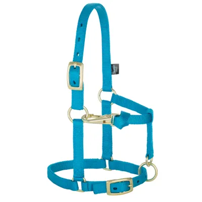 WEAVER - Miniature Horse Adjustable Chin &amp; Throat Snap Hurricane Blue Halter