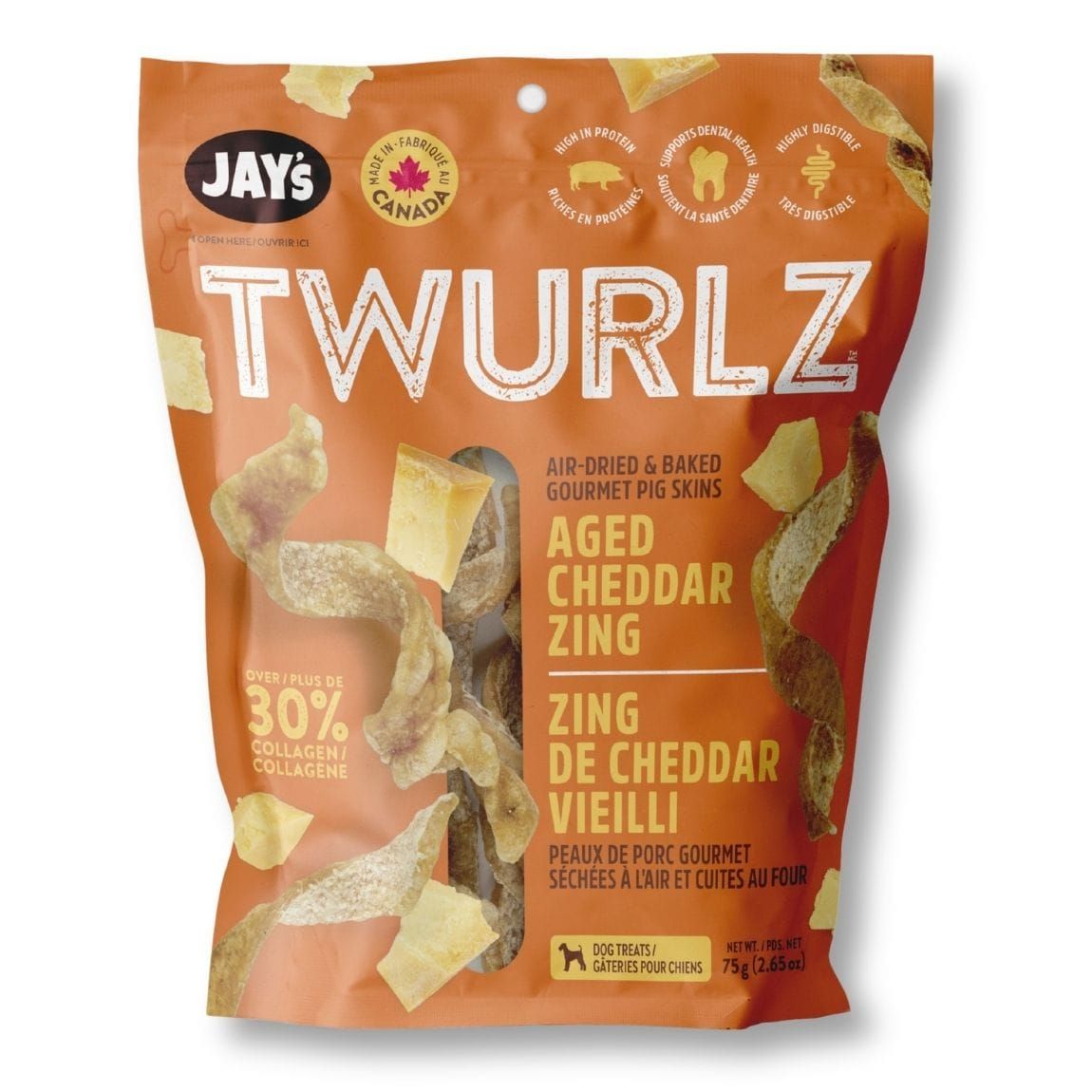 JAY'S - Baked Pig Skin Twurlz Dog Treat