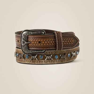 ARIAT - Brown Barbed Wire Belt