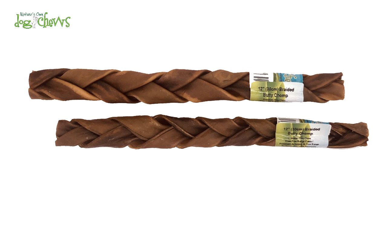 NATURE'S OWN DOG CHEWS - Braided Bully Chomp (Odourfree), Size: 12''