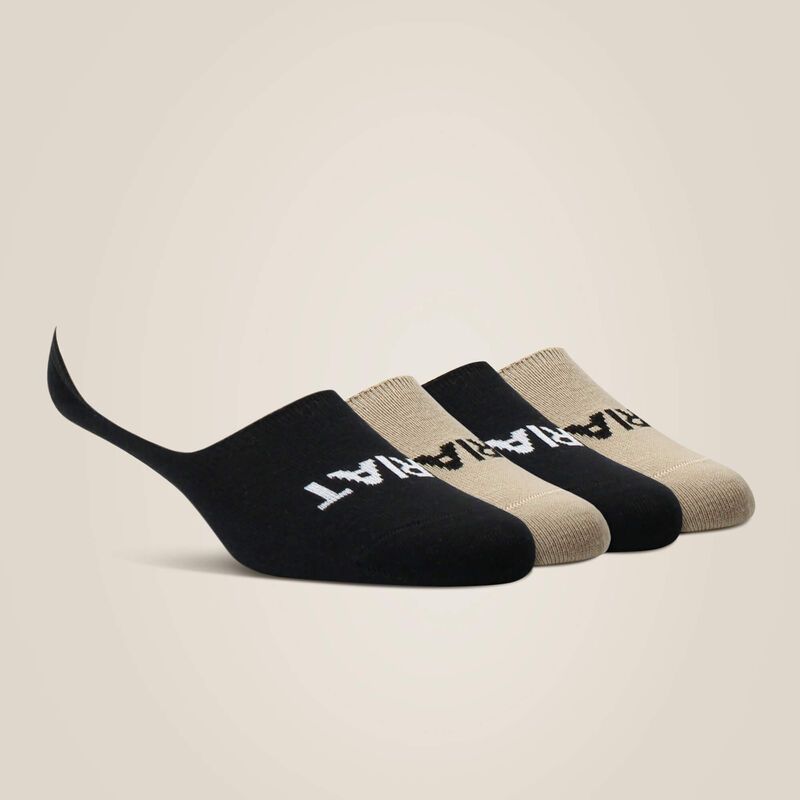 ARIAT - No Slip No Show Sock 4 Pair Multi Color Pack