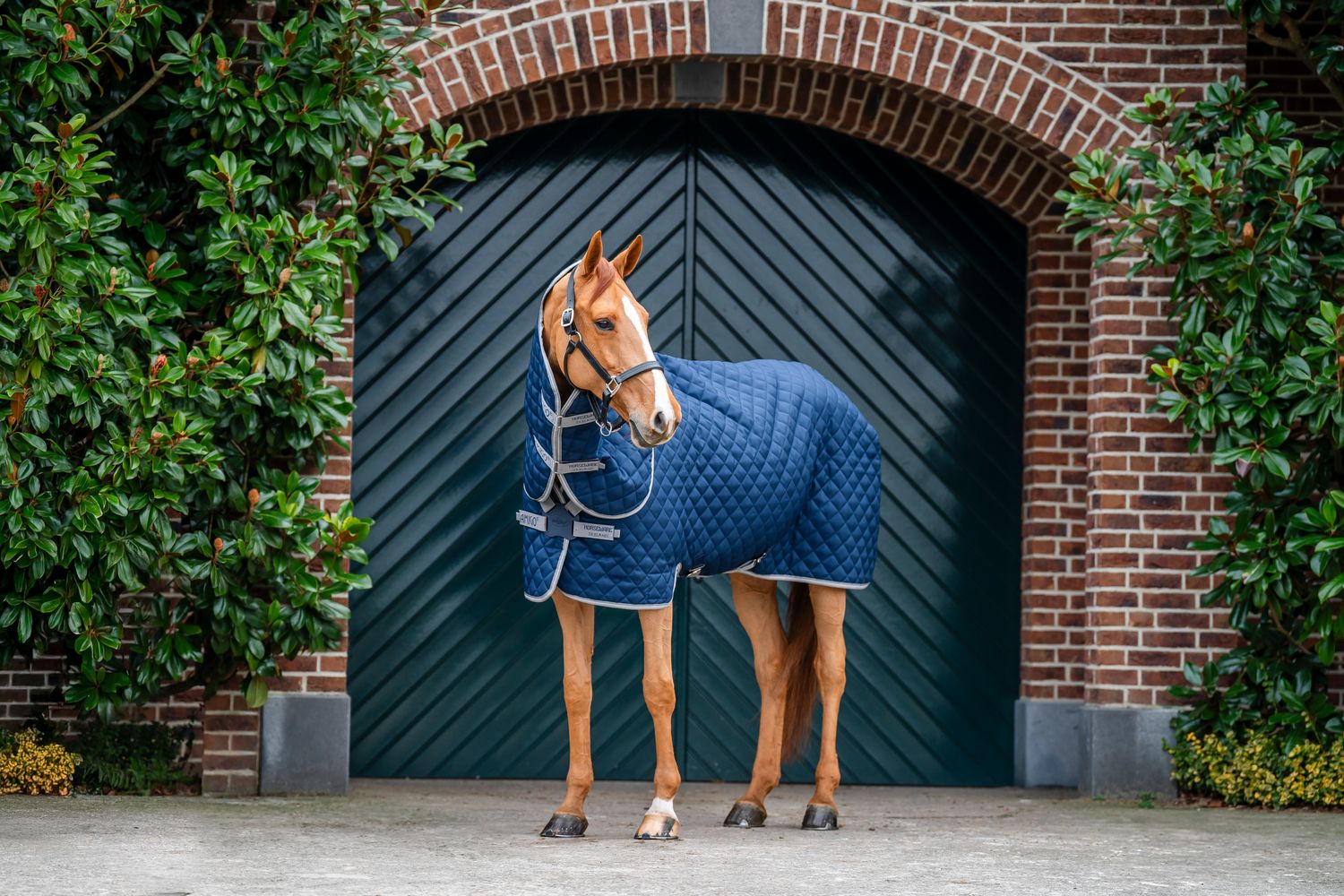 HORSEWARE - Amigo Quilted Stable Plus 200g Navy/Titanium Grey &amp; Silver