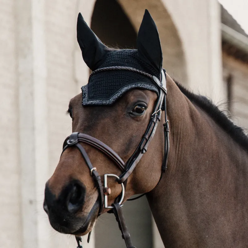KENTUCKY HORSEWEAR - Fly Veil Wellington Glitter Stone Black
