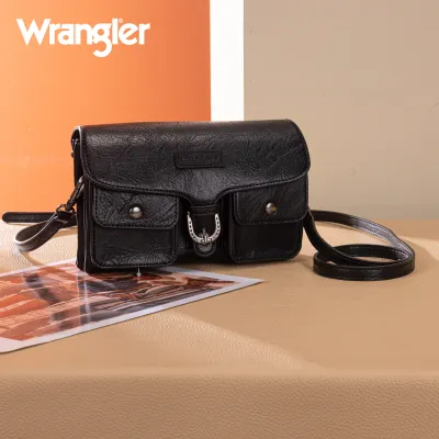 WRANGLER - Vintage-Inspired Black Crossbody Bag