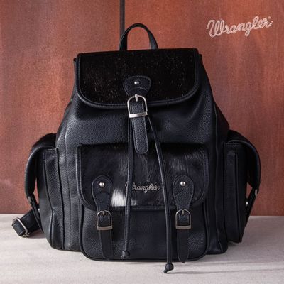 WRANGLER - Hair-On Cowhide Black Backpack