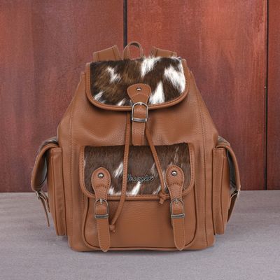 WRANGLER - Hair-On Cowhide Brown Backpack