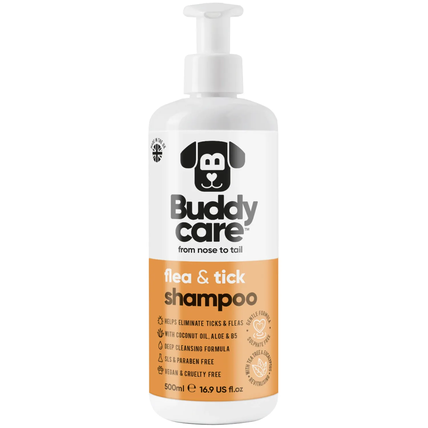 BUDDY CARE - Flea &amp; Tick Dog Shampoo, Size: 16.9FL oz
