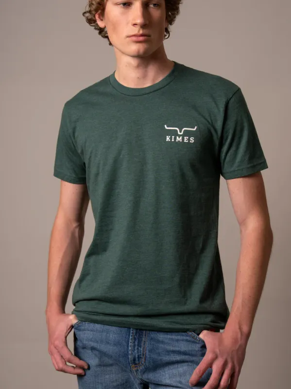 KIMES RANCH - Heavy Text Heather Forest Green T-Shirt