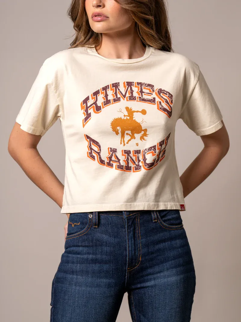 KIMES RANCH - Lucky B Bucking Ivory Cropped T-Shirt