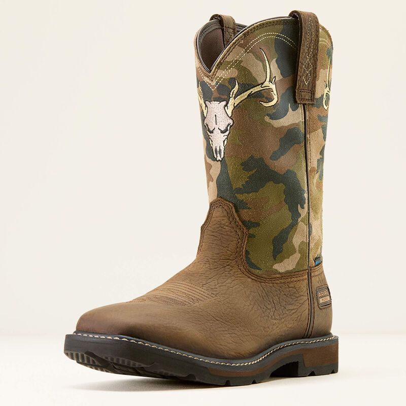 ARIAT - GroundBreaker Antler Waterproof Wide Square Toe Work Boot