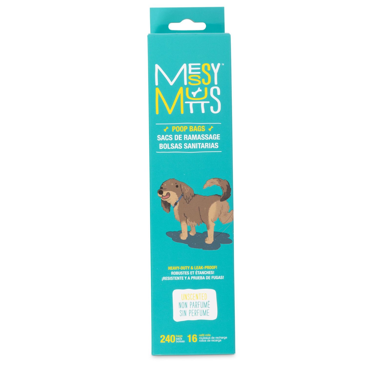 MESSY MUTTS - Advanced BioRecycle Poop Bags, Type: 16 Rouleaux de Recharge (240 unités)