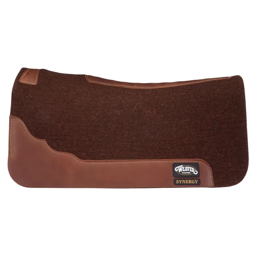 WEAVER - Synergy Steam Pressed 100% Merino Wool Felt 3/4'' Performance Chocolate Saddle Pad