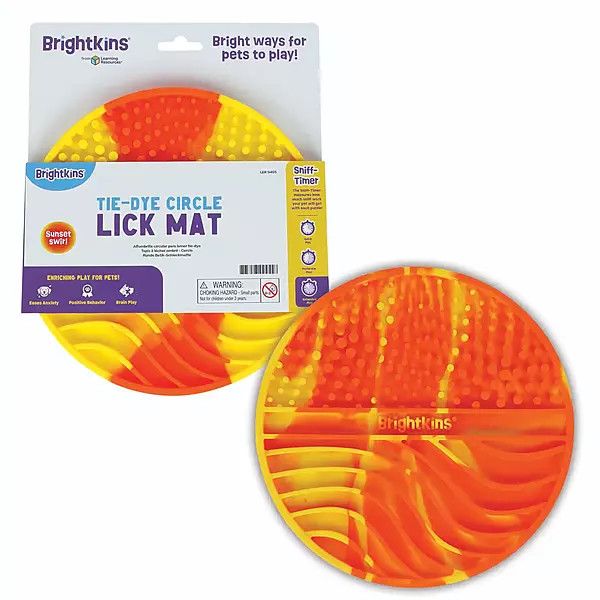 BRIGHTKINS - Tie Dye Circle Lick Mat, Colour: Orange/Jaune