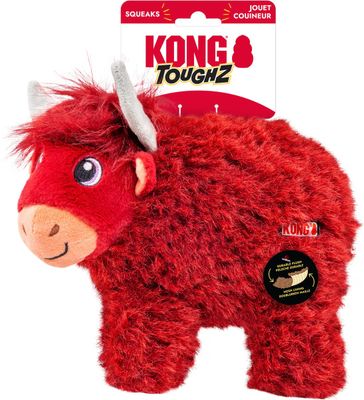 KONG - Toughz Highland Cow Squeaky Plush Dog Toy