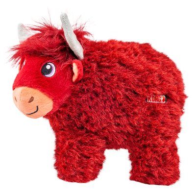 KONG - Toughz Highland Cow Squeaky Plush Dog Toy, Size: Medium