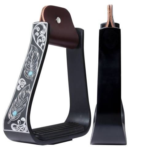 PROFESSIONAL'S CHOICE - Turquoise Feather Stirrups