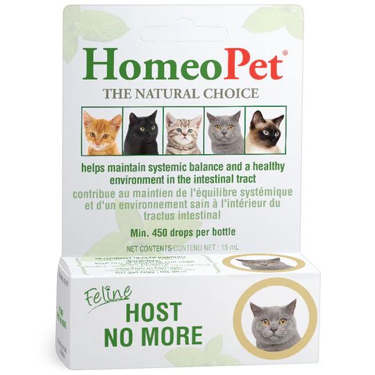 HOMEO PET - Host No More Natural Worm Treatment for Cats, Size: 15ml