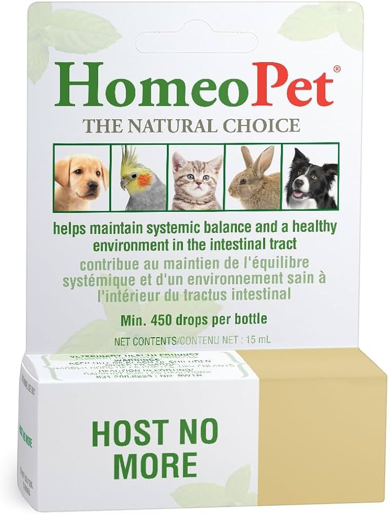 HOMEO PET - Host No More Natural Worm Treatment for Dogs, Size: 15ml