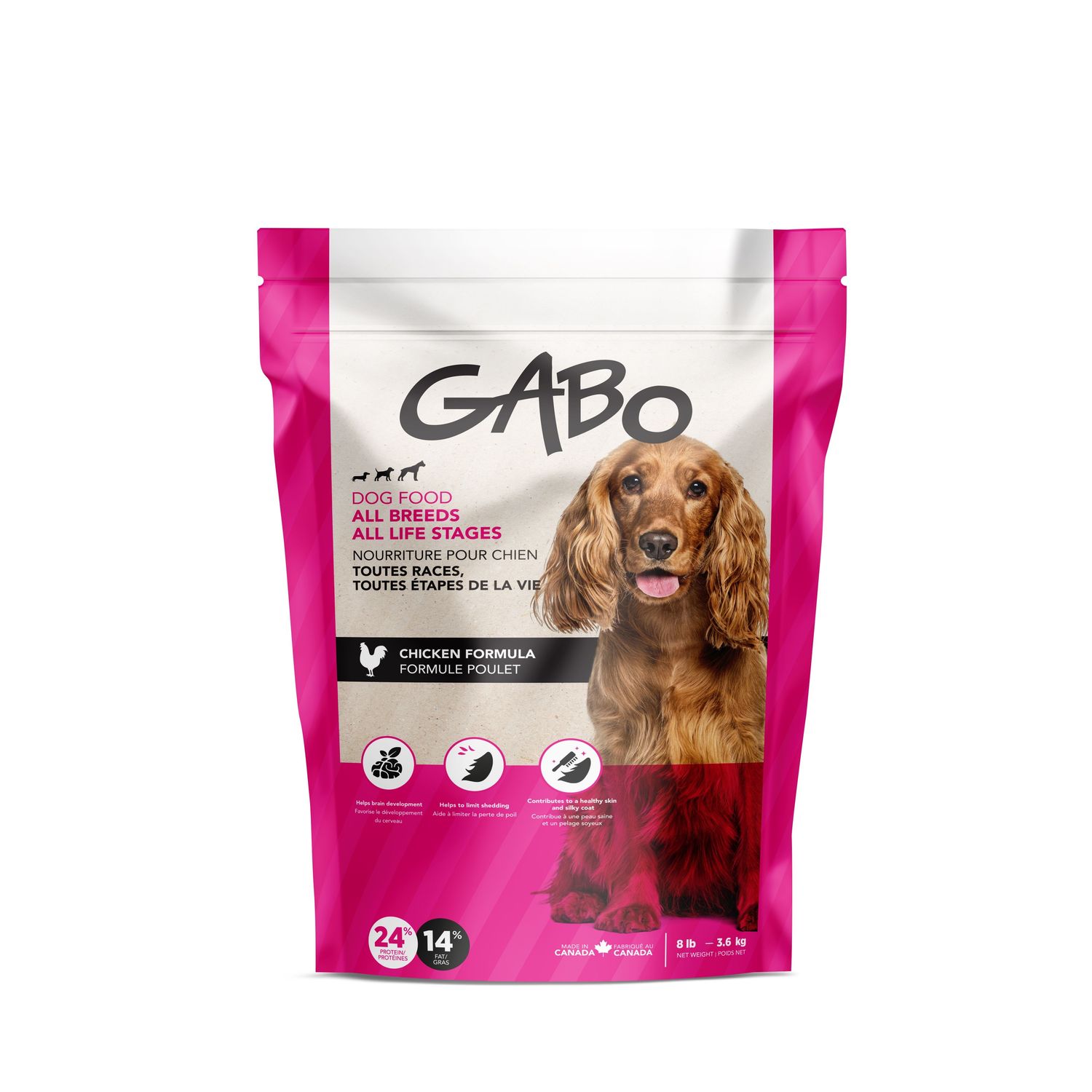 GABO - All Breed Adult Dog Food Chicken Formula, Size: 8lb