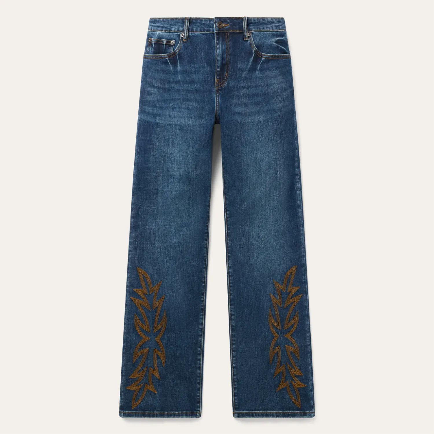 STETSON - Medium Blue 641 Mid-Rise Loose BootCut Jeans