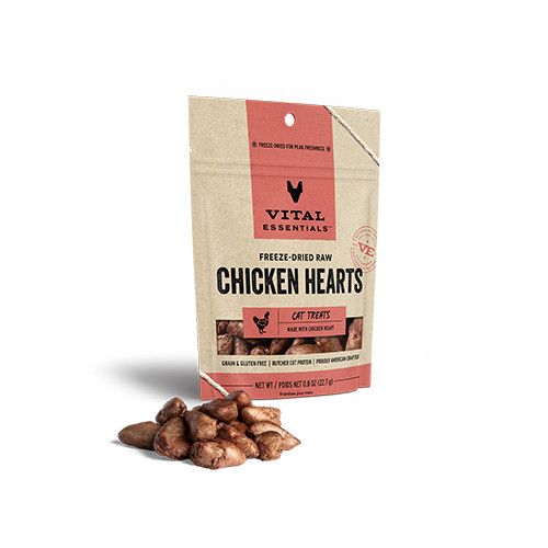 VITAL ESSENTIALS - Freeze-Dried Raw Protein Chicken Hearts, Size: 0.8oz