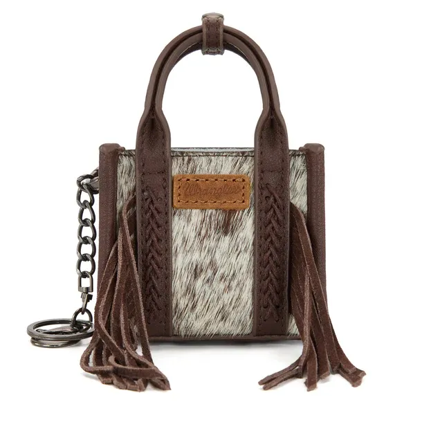WRANGLER - Cowhide Mini Fringe Tote Keychain
