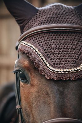 KENTUCKY HORSEWEAR - Fly Bonnet Wellington Stone &amp; Pearl Brown