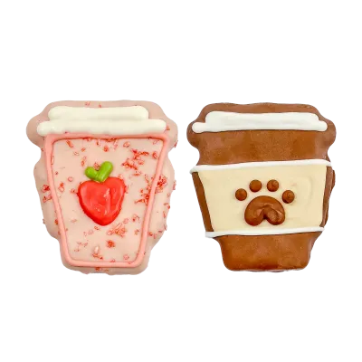 BOSCO &amp; ROXY'S - Pawsome Pink Smoothie &amp; Barkuccino Handmade Barista Cookies