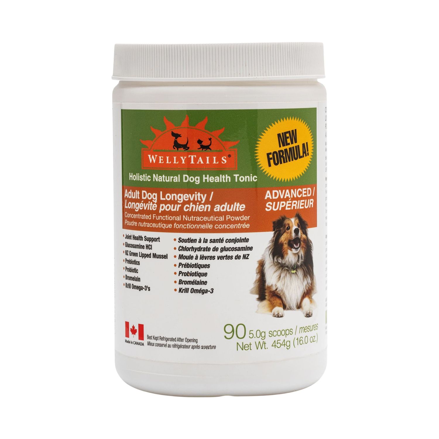 WELLY TAILS - Adult Dog Longevity Advanced Formula, Size: 454g